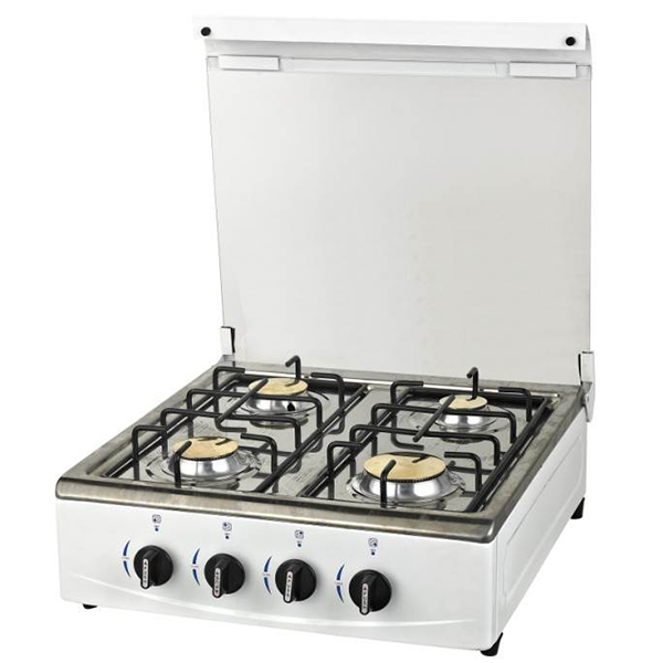 Table Gas Stoves with Four Burners Focus on kitchen appliances