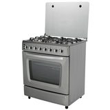 Six Burners Free Standing Gas Stoves with Gas Oven,Made of Stainless Steel Body and Glass Cover