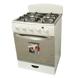 Free standing gas oven with Four enameled  burners sets