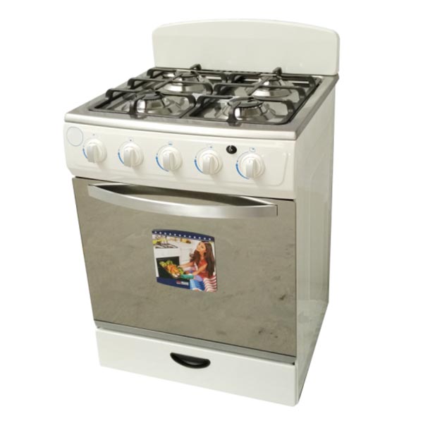Free standing gas oven with Four enameled  burners sets